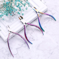 BORN PRETTY obcinacz do paznokci nożyczki ze stali nierdzewnej Rainbow pinceta Clipper martwa skóra Remover nożyce do przycinania brzegów szczypce nożycowe 4